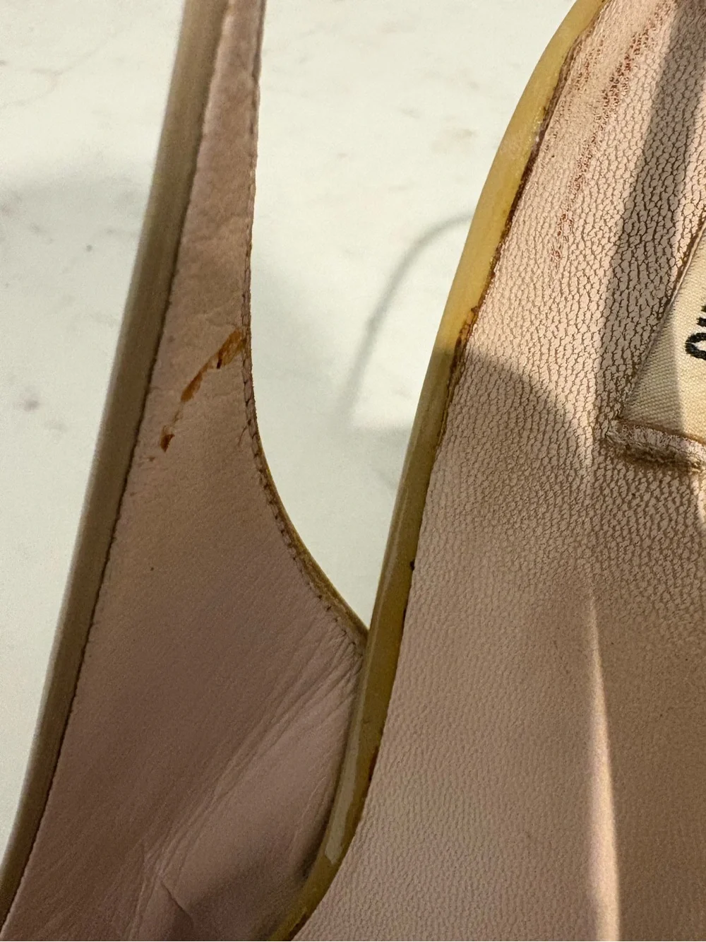Miu Miu Tan Beige Peep Toe Wedge Slingback Heels